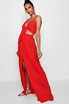 Boohoo Tall Tie Front Top + Maxi Skirt Co-ord