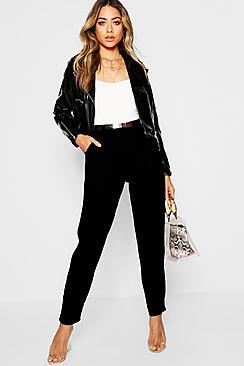 Boohoo Utility Buckle Belted Tapered Trouser