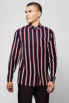Boohoo Relaxed Fit Stripe Long Sleeve Shirt