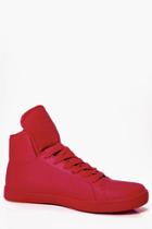 Boohoo High Top Trainers Red