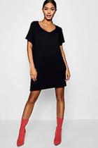 Boohoo Madison V Neck Tshirt Dress