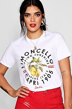 Boohoo Lemon Capri Slogan Tee