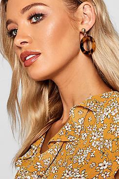 Boohoo Tortoiseshell Contrast Hoop Earrings