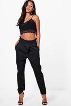Boohoo Sofia Wrap Front Tie Waist Tailored Trousers