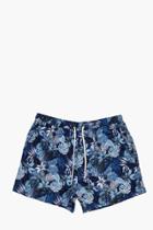 Boohoo Short Length Floral Print Swim Shorts Blue