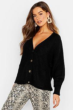 Boohoo Fisherman Knit Button Through Cardigan