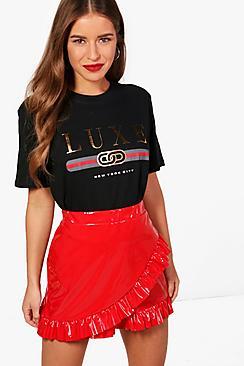 Boohoo Petite Kristen Luxe Slogan Tee