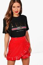 Boohoo Petite Kristen Luxe Slogan Tee