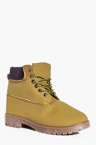 Boohoo Borg Lined Worker Boots Camel