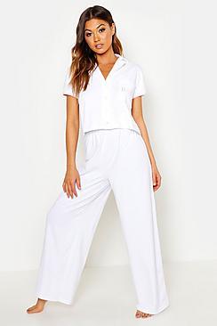 Boohoo 'bride' Pocket Print Button Through Pj Set