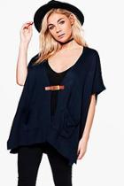 Boohoo Isla Buckle Front Poncho