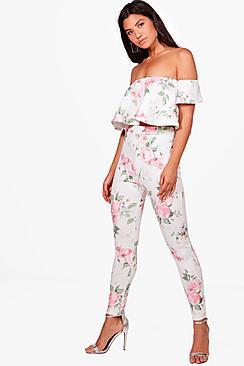 Boohoo Frankie Floral Top & Trouser Co-ord Set