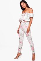 Boohoo Frankie Floral Top & Trouser Co-ord Set