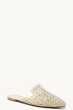 Boohoo Pointed Woven Mule Loafers