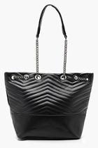Boohoo Chevron Quilt And Chain Day Bag
