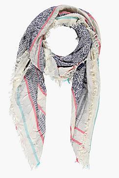Boohoo Betsy Oversize Paisley Soft Knit Scarf