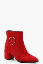 Boohoo Wide Fit Ring Detail Shoe Boots