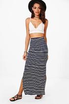 Boohoo Lia Striped Jersey Maxi Skirt