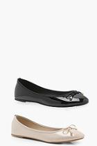 Boohoo Emma Two Pack Bow Ballet Pumps
