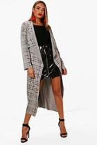 Boohoo Sarah Belted Waterfall Check Duster