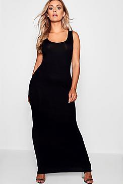 Boohoo Plus Sandy Scoop Neck Maxi Dress