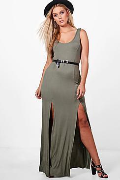 Boohoo Plus Bianca Split Front Maxi Dress