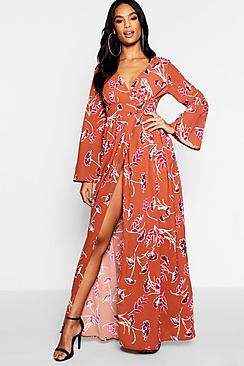 Boohoo Tall Button Through Floral Maxi Dress