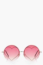 Boohoo Evie Round Heart Sunglasses
