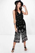 Boohoo Mia Statement Back Monochrome Culotte Jumpsuit