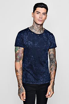 Boohoo Longline Tie Dye Studded T-shirt