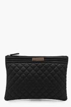 Boohoo Josie Oversized Quilted Zip Top Clutch