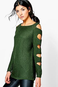 Boohoo Ashleigh Slash Sleeve Jumper