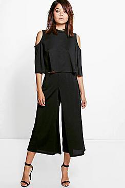 Boohoo Faith Crepe Layered Culottes