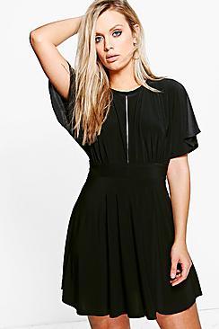 Boohoo Plus Sasha Slinky Batwing Skater Dress