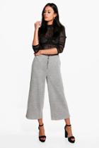 Boohoo Bria Zip Front Textured Culottes White