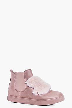Boohoo Natasha Fur Trim High Top