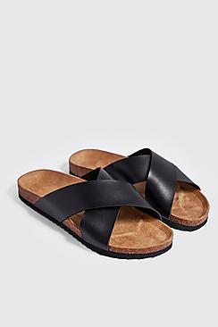 Boohoo Double Strap Footbed Sandal