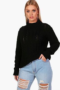 Boohoo Plus Sally Cable Knit Jumper