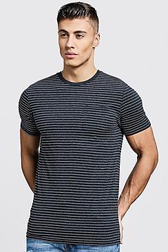 Boohoo Jersey Crew Striped Tee