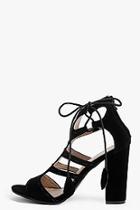 Boohoo Abigail Peeptoe Cut Work Suedette Shoe