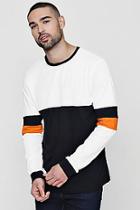 Boohoo Colour Block Long Sleeve T-shirt With Stripe