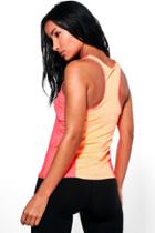 Boohoo Ariana Fit Mesh Racer Back Running Tank Top Coral
