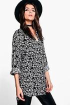 Boohoo Scarlett Paisley Oversized Shirt