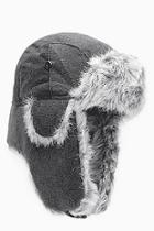 Boohoo Grey Fur Lined Fleece Trapper