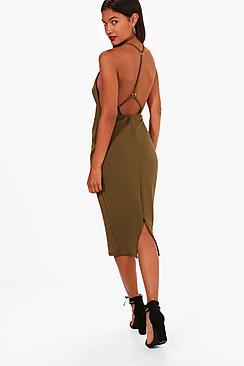 Boohoo Mel Strappy Open Back Detail Midi Dress