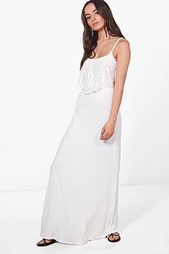 Boohoo Harri Double Layer Lace Maxi Dress