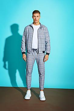 Boohoo Prince Of Wales Check Smart Bomber Jacket