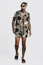 Boohoo Baroque Print Shirt & Swim Set