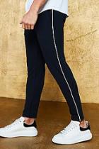 Boohoo Crepe Piped Detail Cropped Smart Jogger