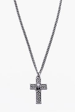 Boohoo Fine Chain Cross Necklace